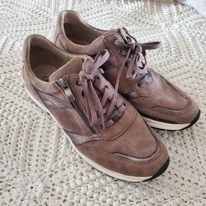 Caprice Shoes Womens Size EU 40 Taupe Leather Zip Lace Up Comfort 9-23752-27-226